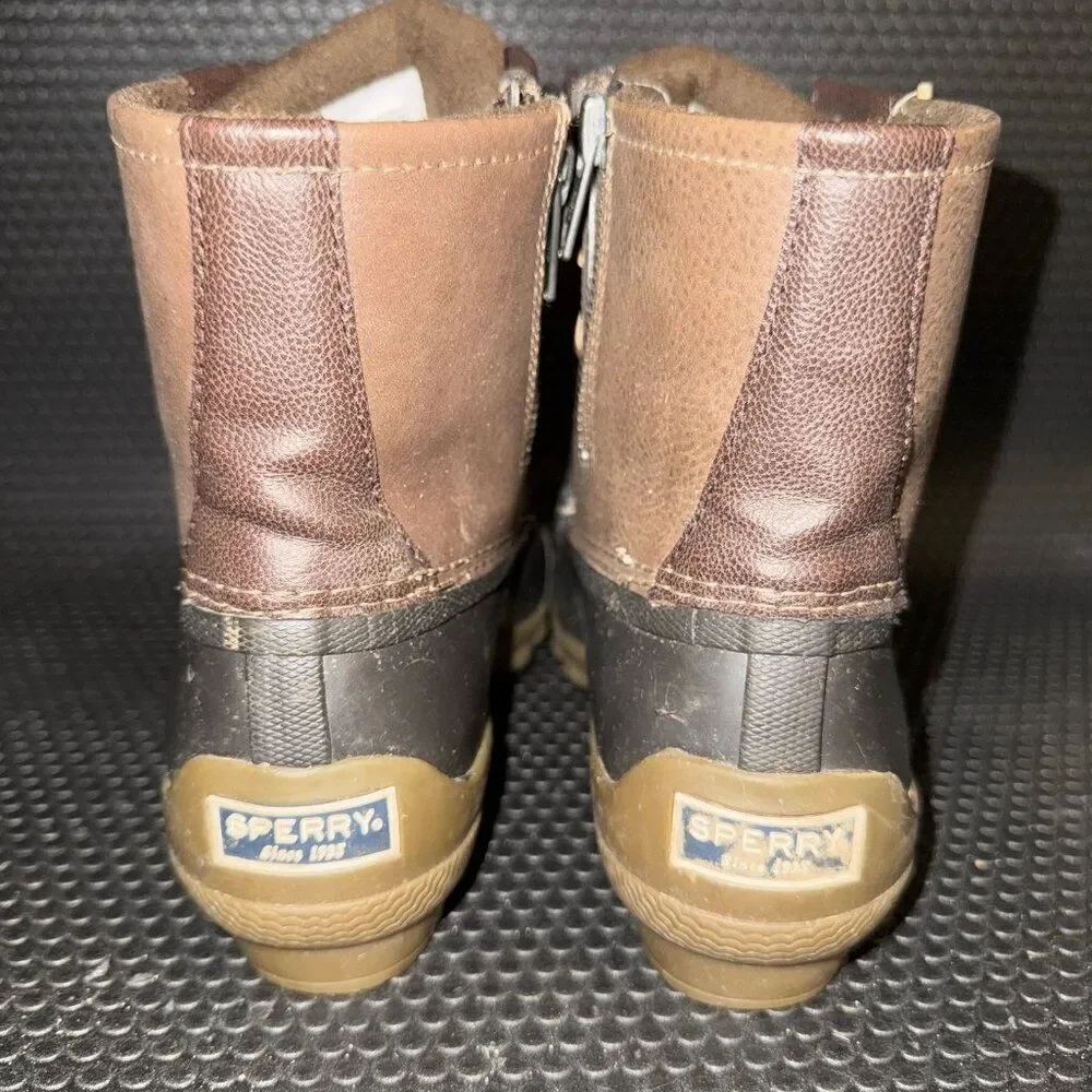 Sperry Womens Syren Gulf Duck Boot Brown Leather Waterproof Boots Size 7